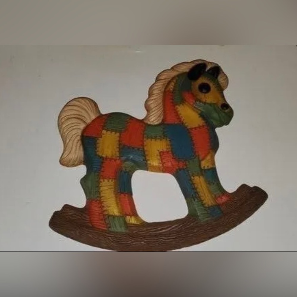 Vintage Foam Craft Patchwork Rocking Horse